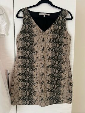 RACHEL Rachel Roy Taupe and Black Snake-Print Mini Dress